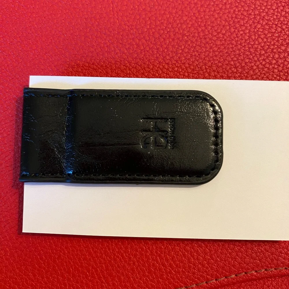 GH GOLD HORSE Slim Magnetic Money Clip Genuine Leather Business Card Holder BNWT